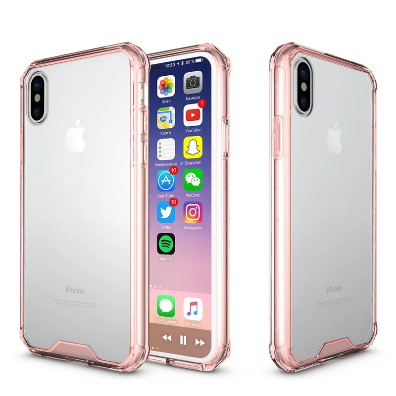 

Hybrid Phone Case for iPhone X XS XS Max XR Case 7Plus 8Plus 7 8 6 6s Plus Case Cover TPU+Acrylic Armor ShockProof Phone Case