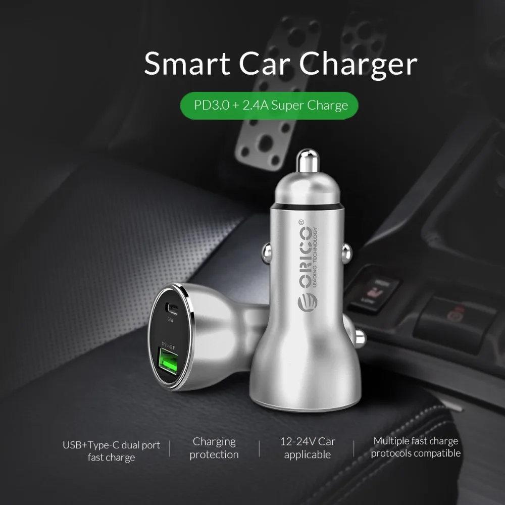 ORICO سيارة شاحن يو اس بي سريعة تهمة الهاتف المحمول شاحن سريع USB PD 3.0 سيارة شاحن سامسونج Xiaomi شاحن الجهاز اللوحي ORICO سيارة شاحن يو اس بي سريعة تهمة الهاتف المحمول شاحن سريع USB PD 3.0 سيارة شاحن سامسونج Xiaomi شاحن الجهاز اللوحي