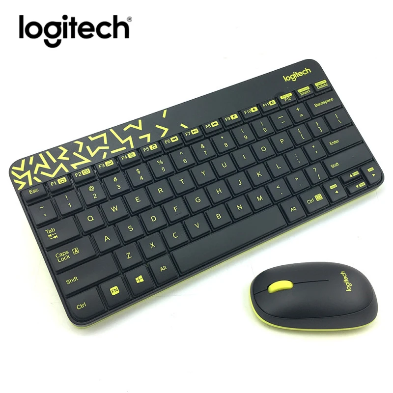 Беспроводная клавиатура-Мышь logitech MK240 Nano, комбинированный игровой ноутбук, геймер, водонепроницаемый эргономичный мини-набор