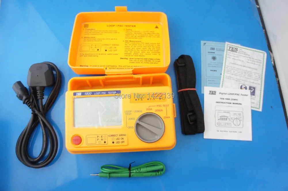 

TES-1800A LOOP / PSC Precision Resistance Tester 0.01 W 3 Digit LCD Display Measure Low Loop with 0.01W Resolution
