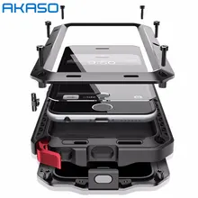 Luxury Metal Military Shockproof Dustproof Silicone Case Armor Shockproof Metal Aluminum Case for iPhone 5S 6 6s 7 7plus