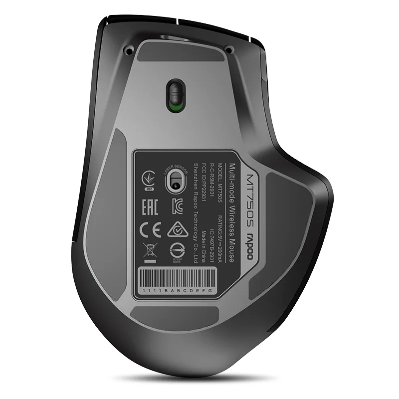 Новейшая перезаряжаемая многофункциональная беспроводная мышь Rapoo 3200 dpi Переключатель между Bluetooth 3,0/4,0 и 2,4G для подключения четырех устройств