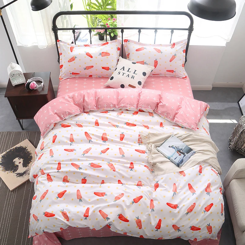 Duvet Cover Sheet Quilt Comforter Case 3/4 pcs Bedding Set Adult Child Soft Cotton Bed Linens Single Twin Queen King Size | Дом и сад