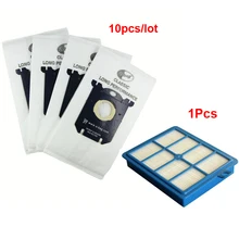 Пылесборники s-bag и Hepa фильтр H12, 10 шт./лот, подходят для пылесоса Philips Electrolux, бесплатная доставка()