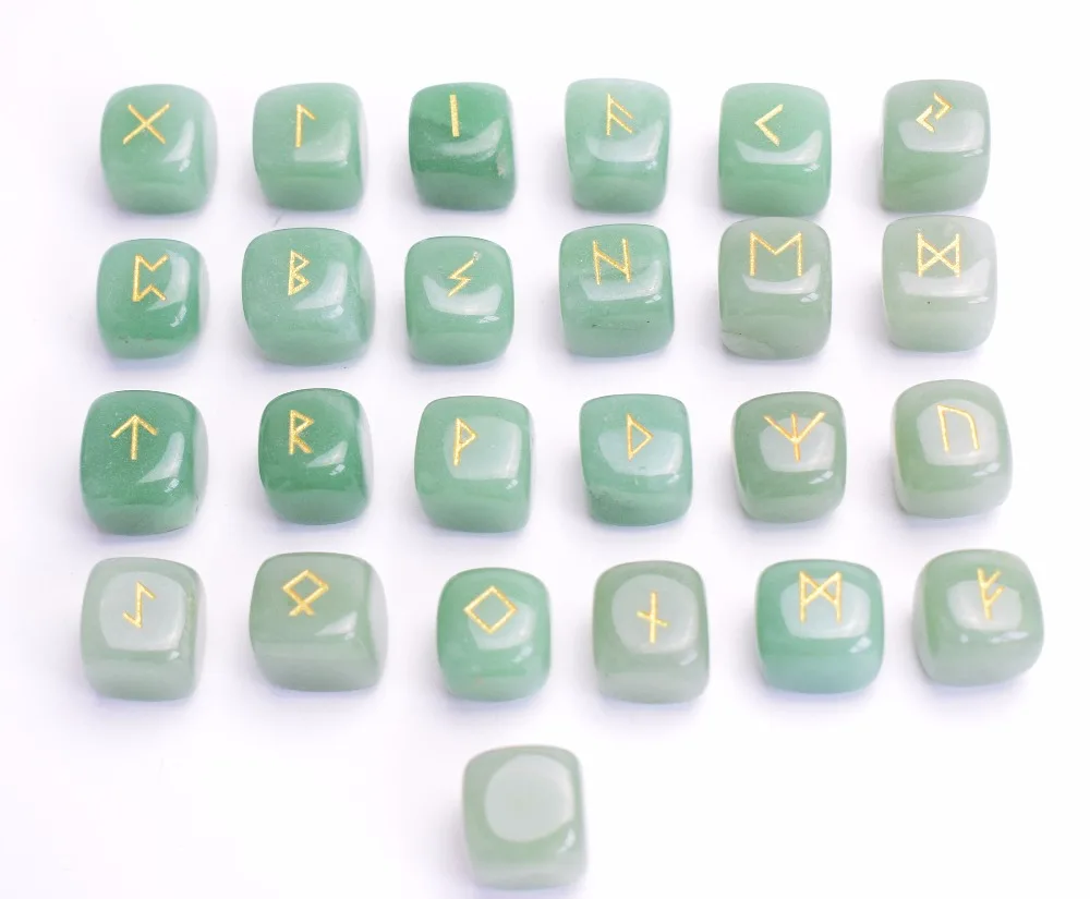 Green Aventurine Rune Stones (5)
