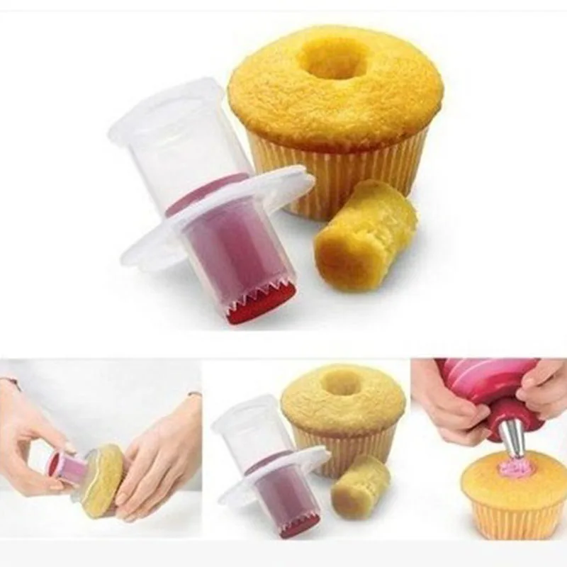 

Fashion Random Color New Hot Sweetly Mini Funny Cupcake Plunger Cake Core Remover Decoration Kit Set