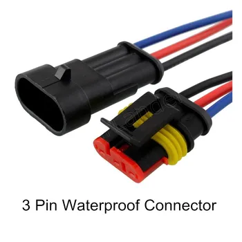 

high quality hot sale 5 Sets 3 Pin/Way Waterproof Electrical Wire Connector Plug Car part Automobile Connector