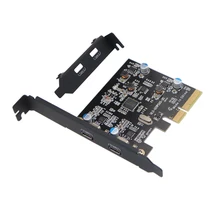 PCI-E PCI Express 4X USB 3,1 Gen2 10 Гбит/с 2-Порты и разъёмы Тип C карты расширения адаптер для настольного компьютера Windows 7/8/8,1/10/Linux
