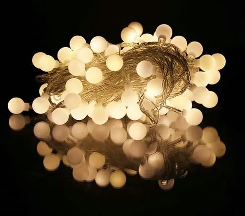 10 м 220 светодиодов матовый шар Linkable Fairy String Светильник w/tail plug Рождество Свадьба Рождество вечеринка Декор 110V/V на выбор-теплый белый