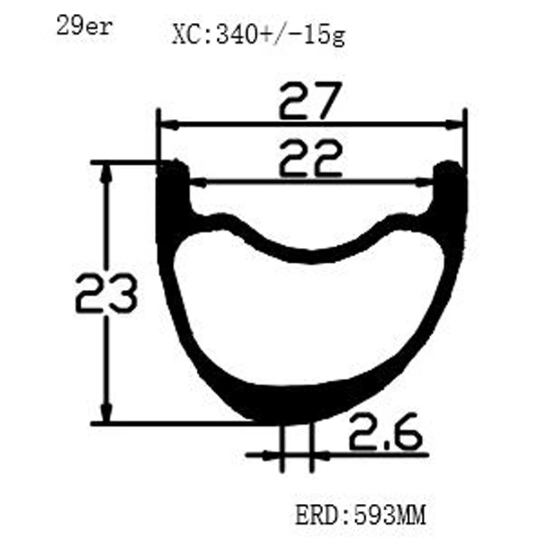 Графен mtb дисковый обод 29 горный диск велосипедные диски 29er Асимметричный XC 27x23 мм бескамерные колеса mtb 29 лента 340 г