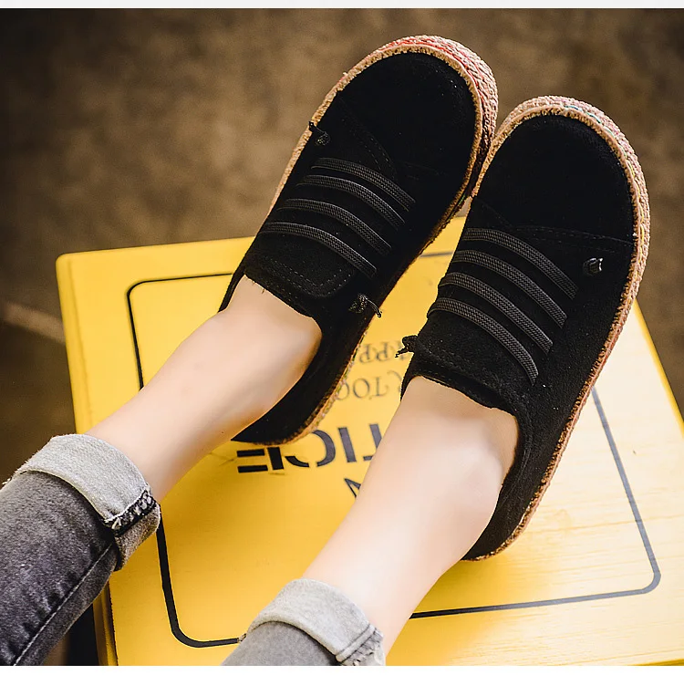 Unique Women Sneakers Casual Flat Shoes ladies Lace Up Decoration Thicken shoes Round Toe Anti Slip tenis feminino