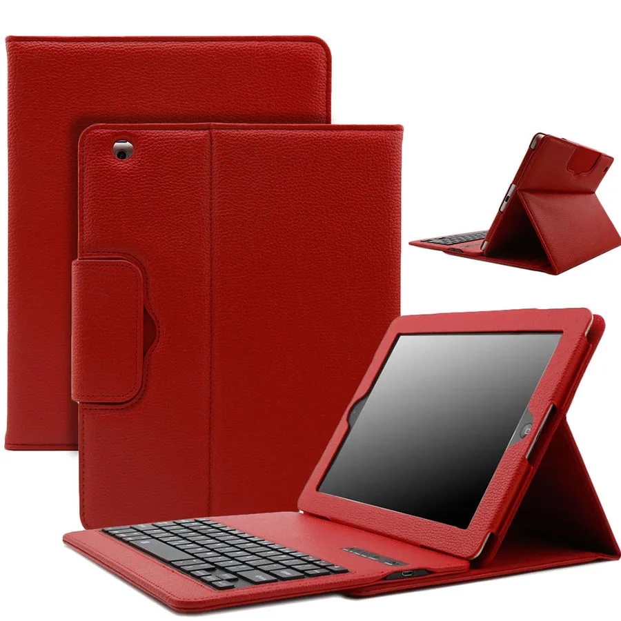 Чехол для клавиатуры Bluetooth для нового iPad 9,7 Air 2 Air 1 кожаный чехол-подставка для планшета с беспроводной клавиатурой для iPad Pro 9,7 - Цвет: Красный