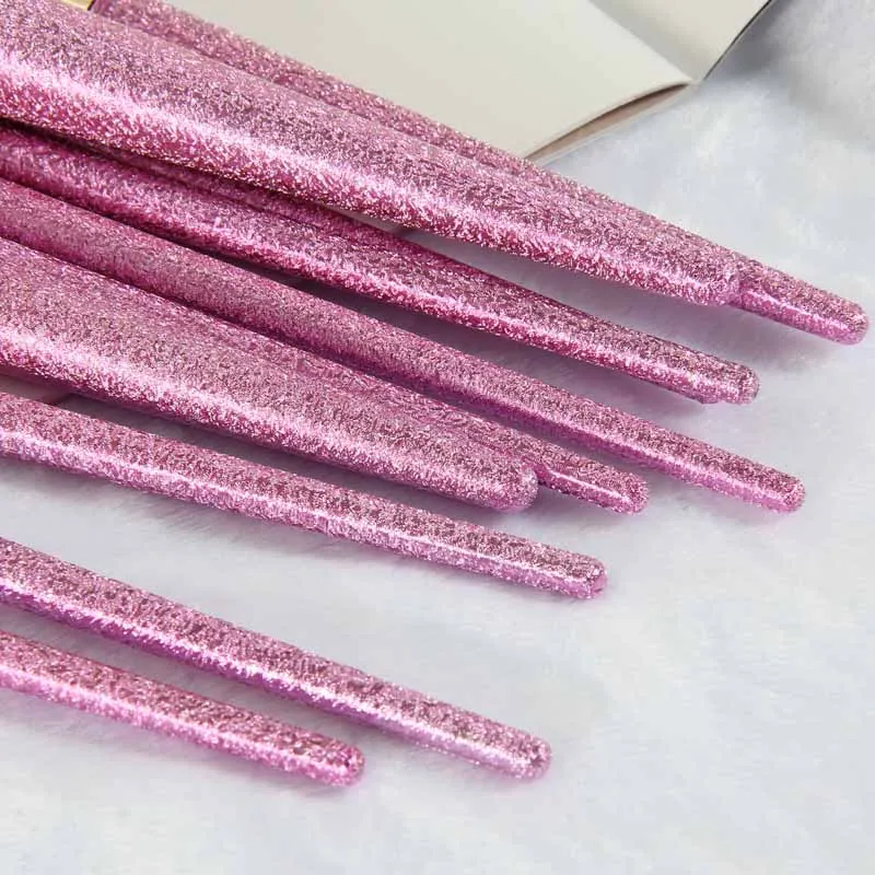 10pcs Pink Makeup Brushes Eyeshadow Smudge Brush 3