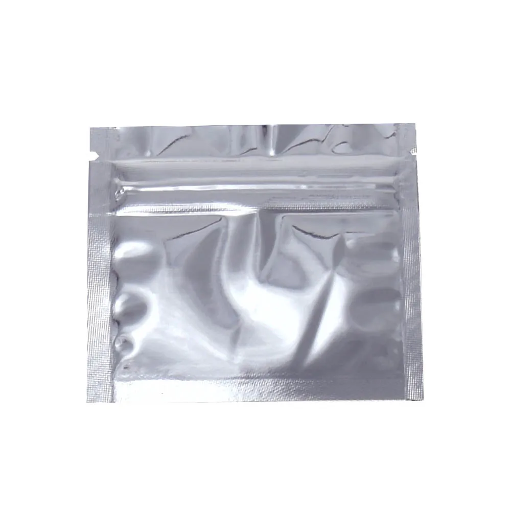 7.5*6.3cm Heat Seal Aluminum Foil Ziplock Bags Flat Zip Lock  Package Bag Retail Plastic Foil Zip Bags 4