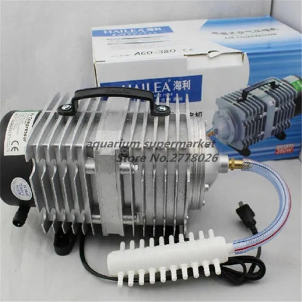 

1 piece hailea ACO-380 380W aluminum alloy electromagnetic air compressor for aquarium fish pond oxygen pump breeding