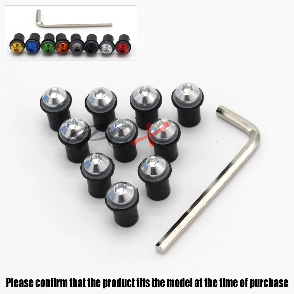 

10Ps For YAMAHA XJ6 XJR 1300 XJR1200 JOG FAZER XVS MT03/MT07 Motorcycle Accessories Windshield Bolts Screw Nut Fastener Kit 5mm
