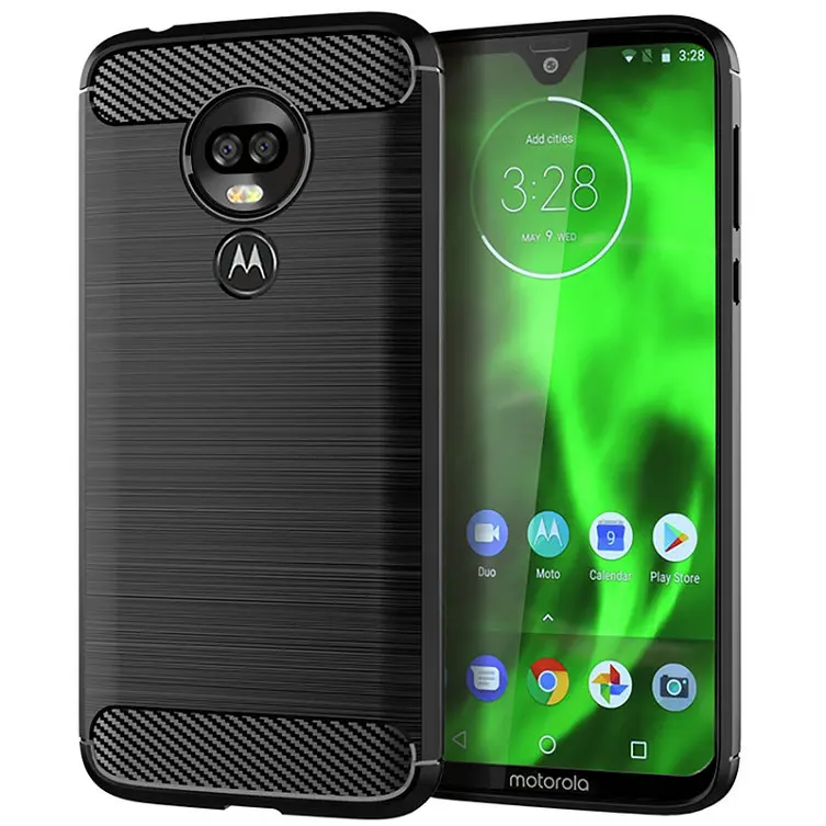 

For Motorola Moto G7 Power G7 Plus Case Silicone Rugged Armor Carbon Fiber Soft Brushed TPU Back Cover For Motorola Moto G7 Play