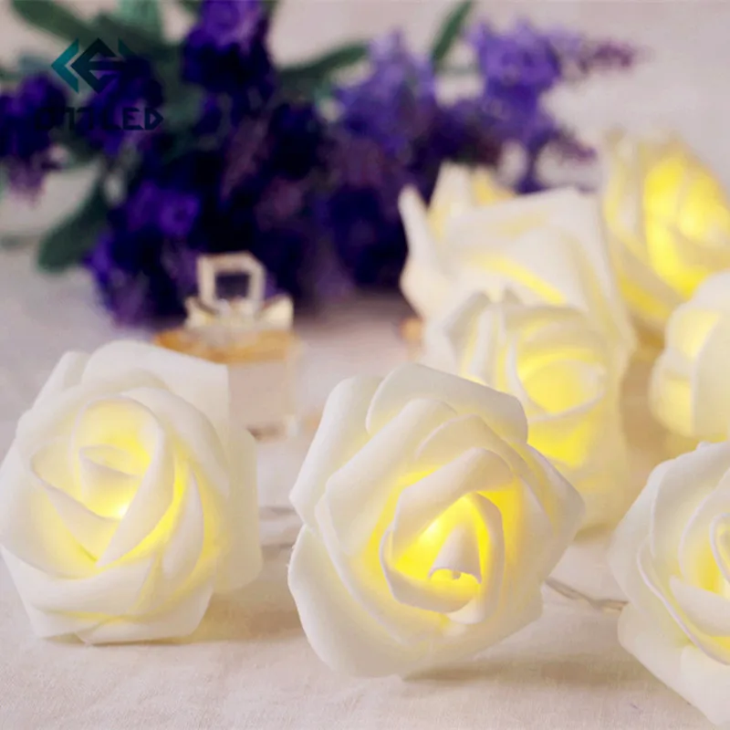 

1M/2M/3M Battery Operated LED Rose Flower Christmas Holiday String Lights for Valentine Wedding Decoration HOT SALE Luminarias