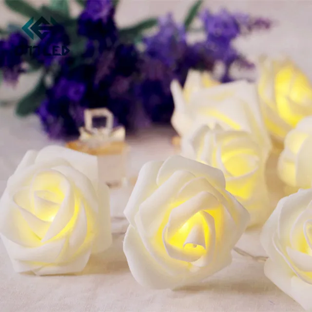 1M/2M/3M Battery Operated LED Rose Flower Christmas Holiday String Lights for Valentine Wedding Decoration HOT SALE Luminarias
