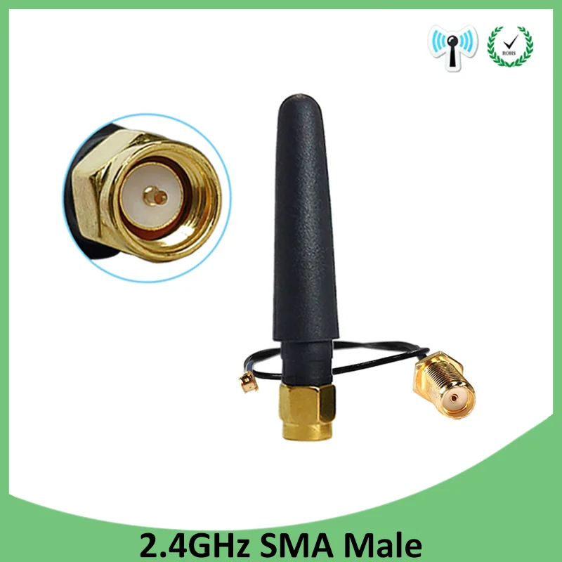 

5pcs 2.4Ghz antenna Wifi 2dbi SMA Male connector white 2.4 ghz antena Router Antenna +21cm RP-SMA Male Pigtail Cable