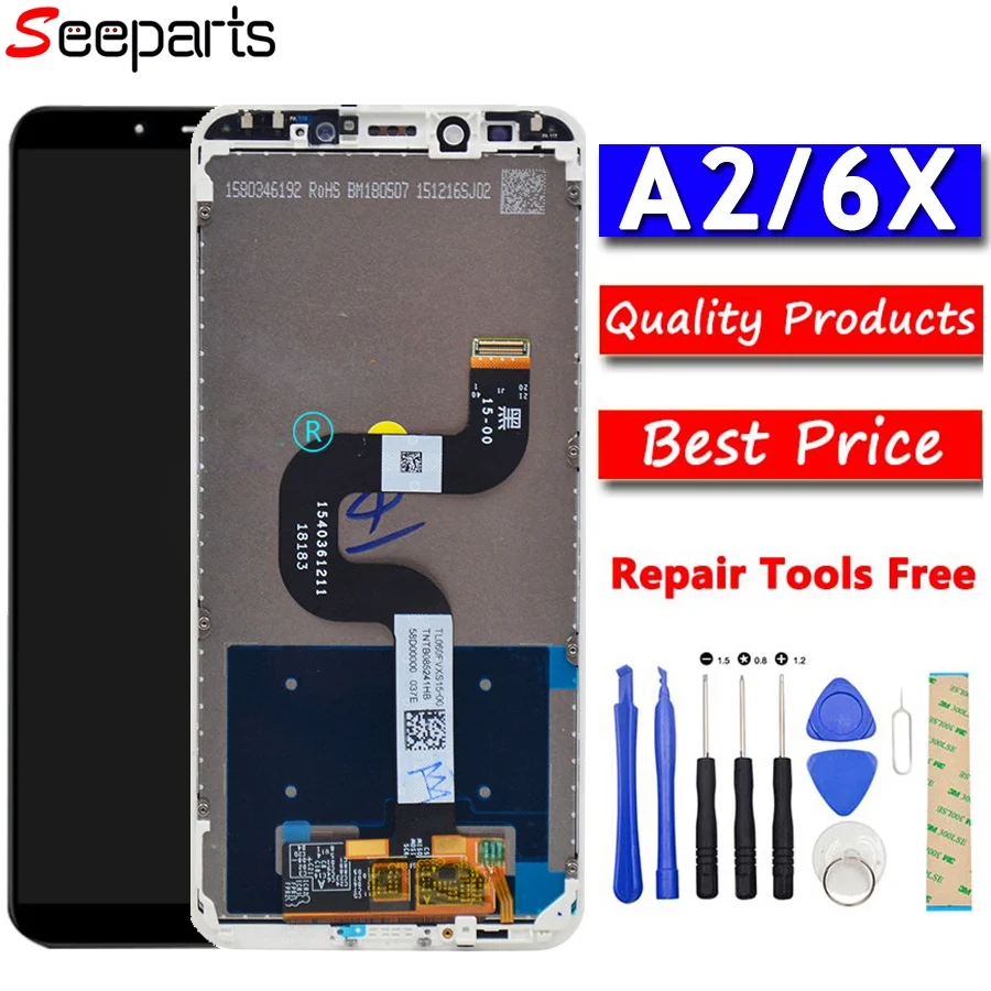 

5.99" For Xiaomi Mi A2 MIA2 LCD Display Digitizer Touch Screen Replacement for xiaomi MI 6X MI6x Phone Replacement Parts