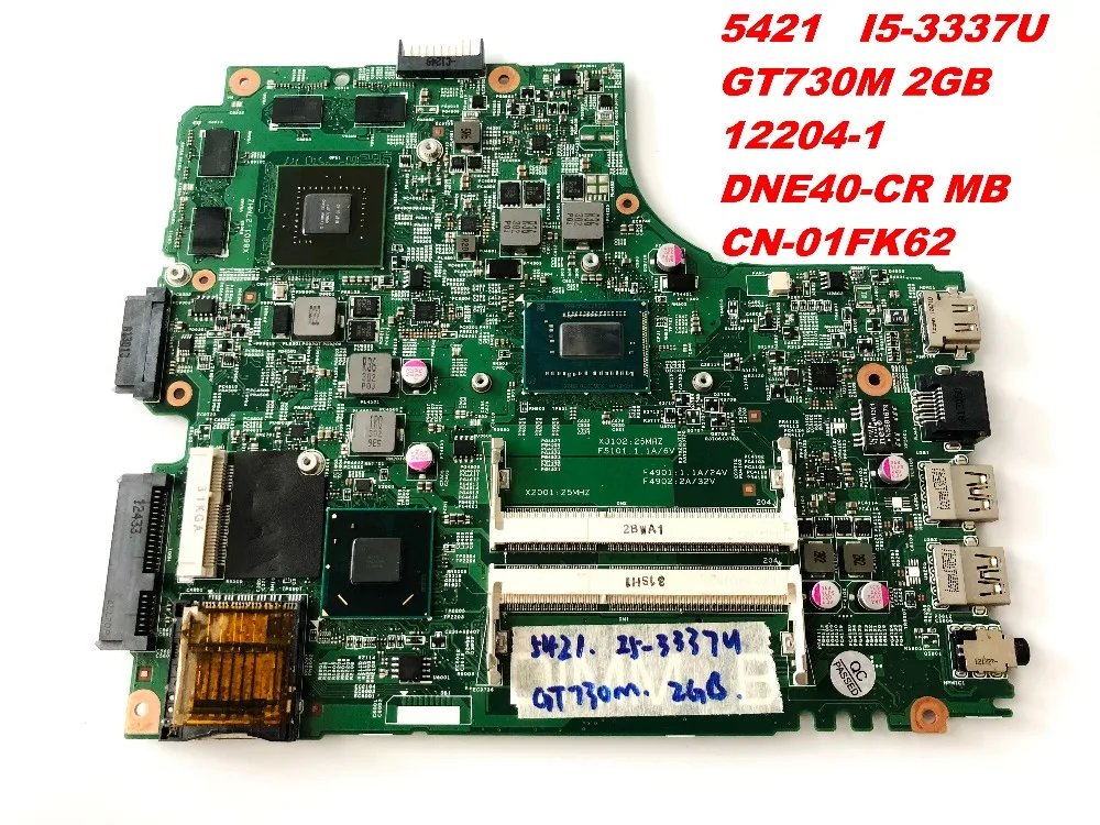 Оригинальный Для DELL 5421 I5-3337U материнская плата GT730M 2 Гб 12204-1 DNE40-CR MB CN-01FK62