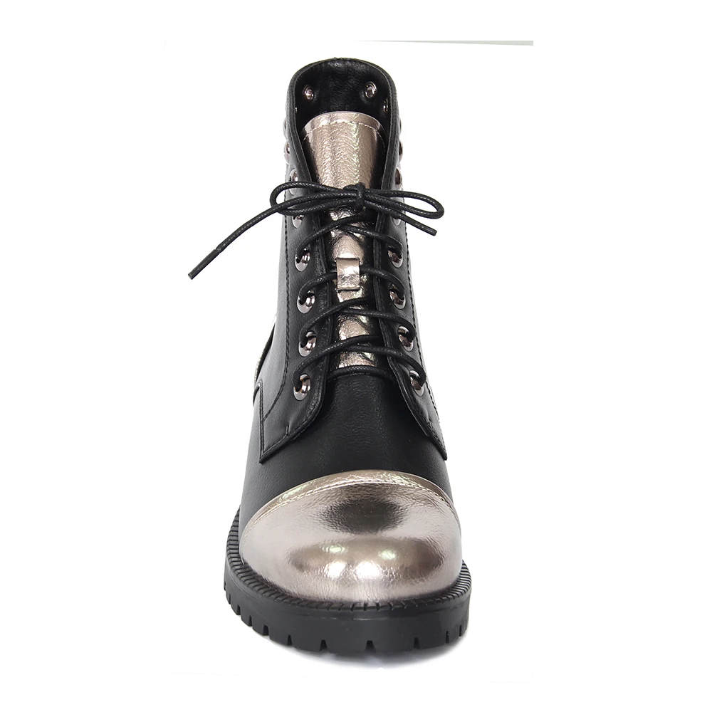 Chaud Bas up k676m De Cuir Chaussures En Casual Mujer Automne 2019 Talons Printemps Court Femmes H1227 Fourrure Dames Cheville Hiver Dentelle New Bottes Black 1TFKlJc