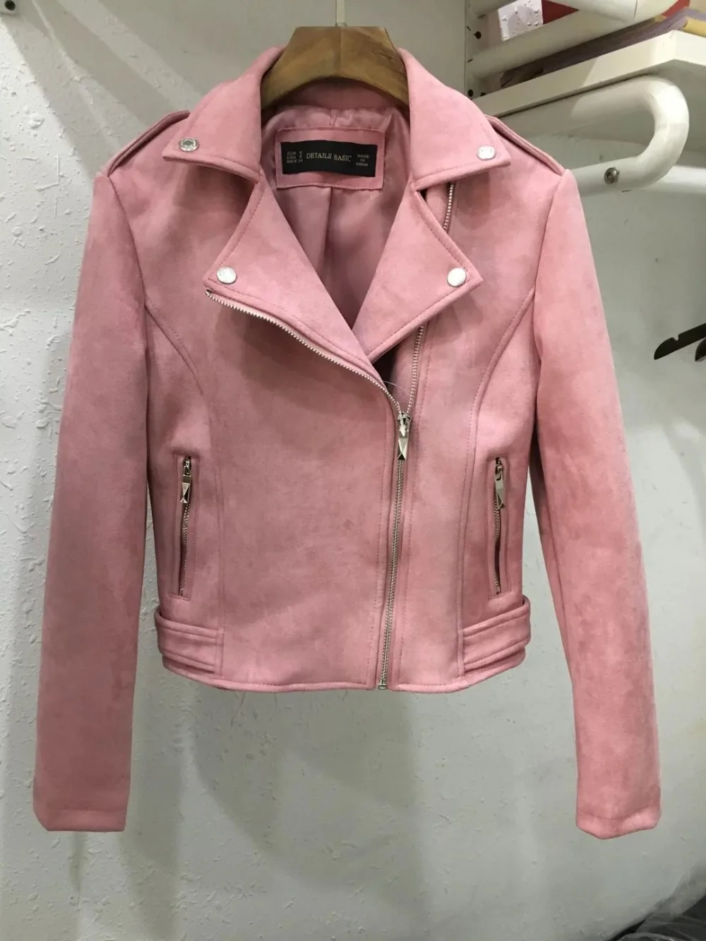 2018 New Elegant Autumn Winter Zipper Basic Suede Jacket Coat ...