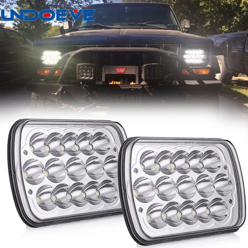 

Undoeve 2x 45w 6 x 7 Inch H4 Led Headlights for Toyota Landcruiser 61 62 80 Series Low Beam / High Beam