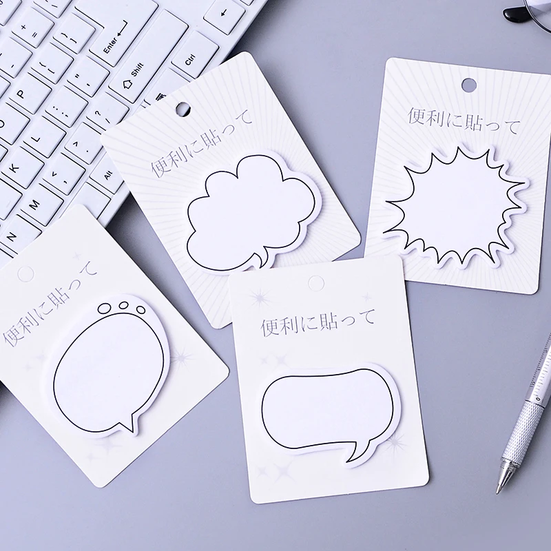 

4 pcs/lot Creative Kawaii Dialog Box Memo Pad Sticky Notes Scrapbooking Notepad Planner Stickers School Stationery Free Shipping