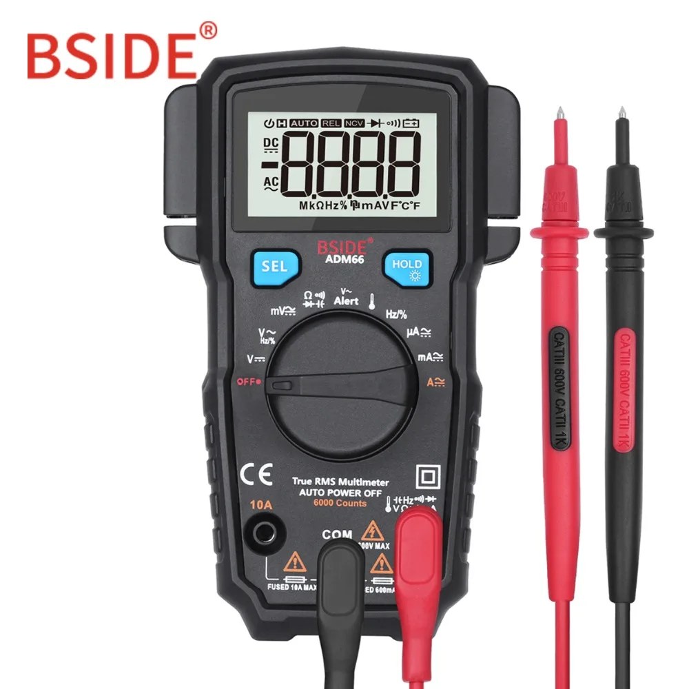 BSIDE ADM62/66 Auto Range True RMS Digital Multimeter DC/AC Ammeter Car ...