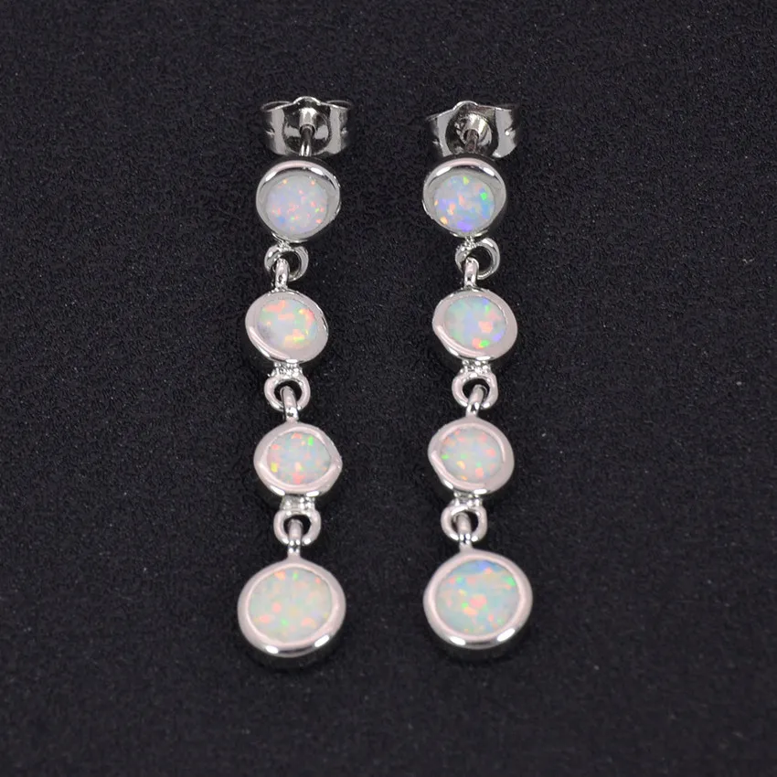 Опт и розница модные синие/белые/розовые серьги с огненным опалом 925 пробы серебряные ювелирные изделия для женщин EMT16042610