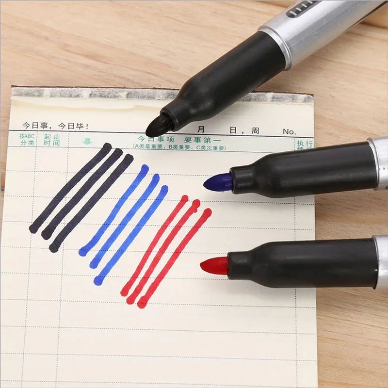 MEIKENG 3Color Marker Pens Good Waterproof Ink Marking Pen Black New
