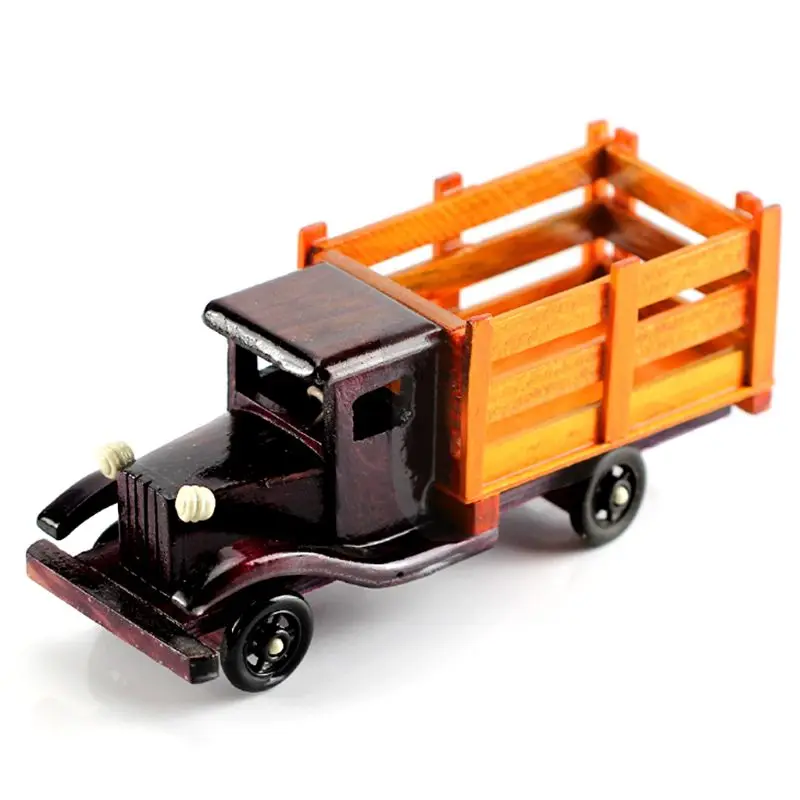 10 ''деревянный Игрушечная машина автомобиль грузовик Модель литья под давлением игрушки домашние рукодельные украшения коллекционные