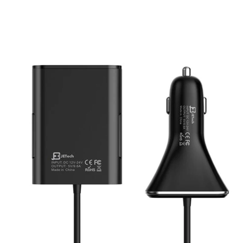 INGMAYA 4 порта USB Автомобильное зарядное устройство 48 Вт 5V9.6A диски 6FT кабель для