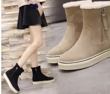 

2018 new high-cut zipper side zipper women's Martin boots warm and comfortable wild casual boots
