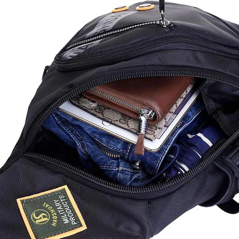 Men's Nylon Sling Knapsack Shoulder Messenger Cross Body Trekking Bags Chest Bag Laptop Kettle Travel Assault Single Back Pack