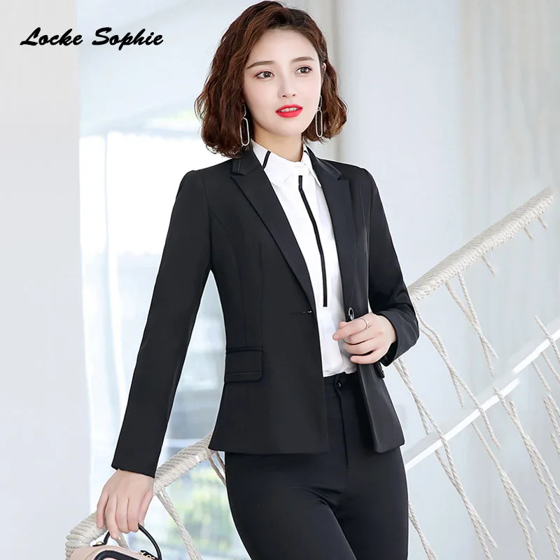 

1pcs Women Plus size Blazers coats 2019 Autumn cotton Single button Small Suits jackets ladies Skinny Office Blazers Suits coats