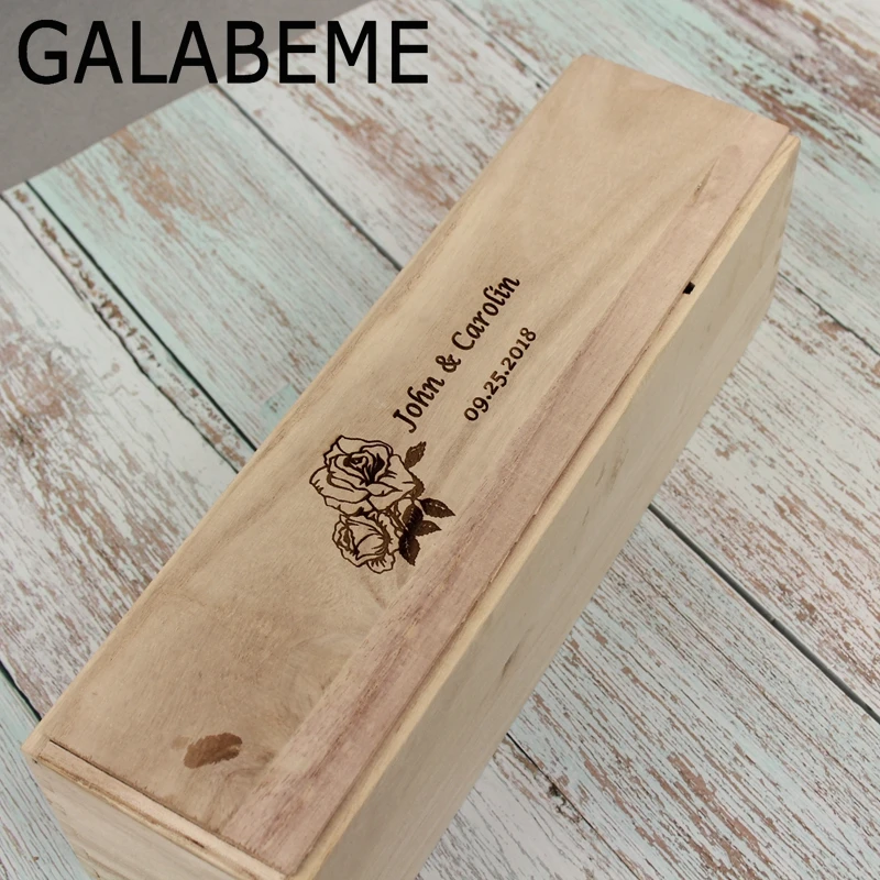 Galabeme деревянная винная коробка под заказ искусственная и дата свадебный
