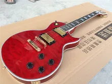 

FREE SHIPPING+ELECTRIC GUITAR+maple flame lp custom guitar+Red wine color+GUITAR IN CHINA