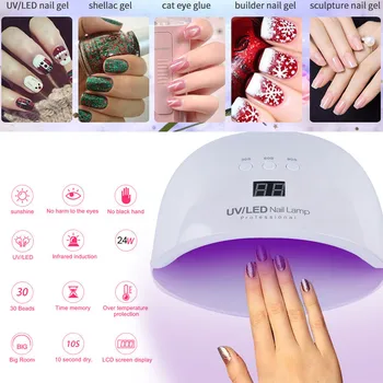 

LED Mini Gel Nail Lamp 24W Portable USB Charge Gel Nail Dryer Timer LED Light Fast Dry Nails Gel Manicure PD