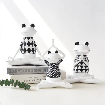 

Creative resin Yoga frog figurine Nordic frog ornaments home decor crafts room decoration objects resin animal Sports statue