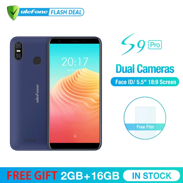 Best Offers Ulefone S9 Pro 5.5 inch HD+ Mobile Phone Android 8.1 MTK6739 Quad Core 2GB RAM 16GB ROM 13MP+5MP Dual Rear Cameras 4G Cellphone