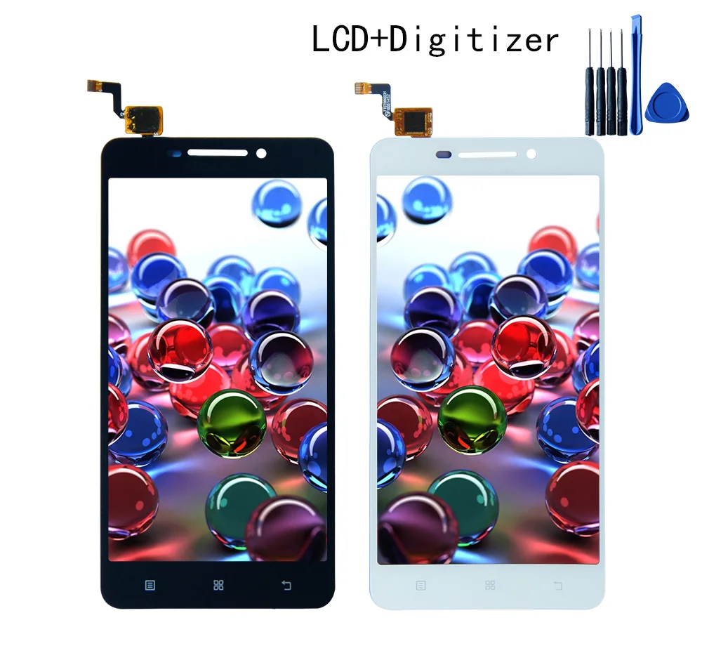 

High Quality 5.0" LCD For Lenovo A5000 LCD Display Touch Screen Digitizer Assembly Black / White Free Shipping