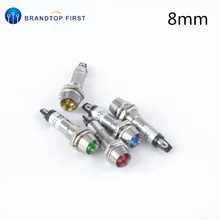 1 шт. светодиодный металлическая нить индикатор светильник 8 мм водонепроницаемый сигнальная лампа 12V 24V 220v