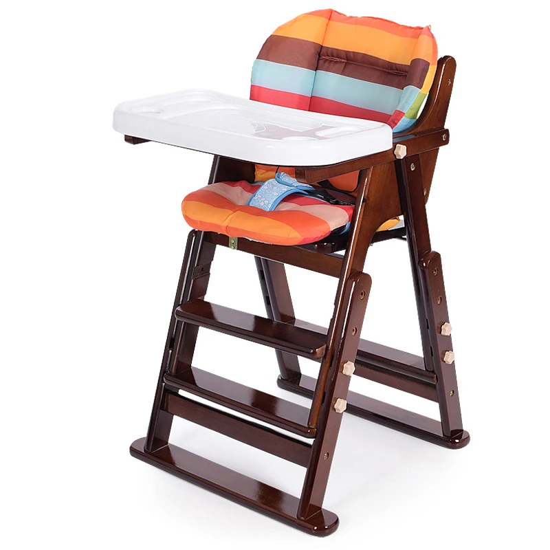 Pine Wodden детский обеденный стульчик, регулируемое детское сиденье, детский поднос, складное детское сиденье