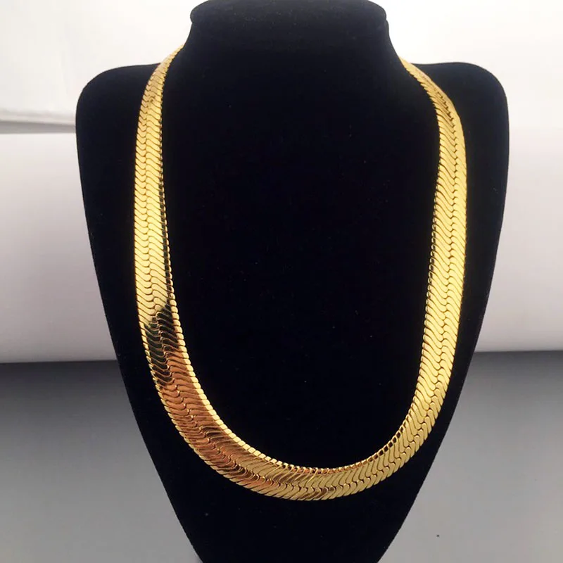Top Quality 75cm*10mm Hip Hop Mens Herringbone Snake Chain Golden Necklace  Rapper Chunky Boys Rapper Nightclub Dj Smart Jewelry - Necklace - AliExpress