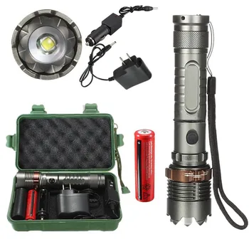 

2018 8000Lm T6 LED Flashlight Torch Zoomable Tactical + 18650 Charger Box