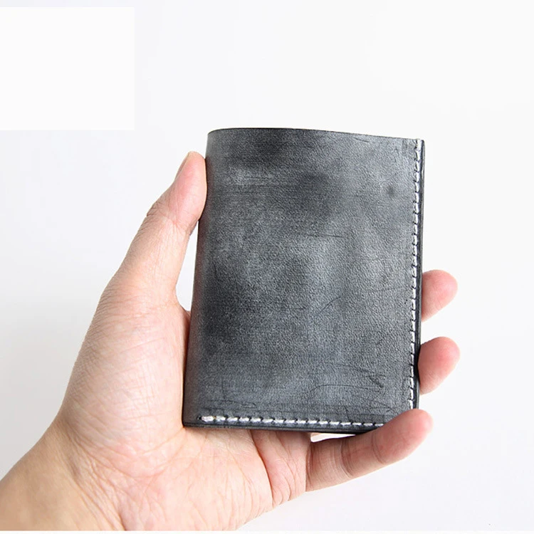 

Italy imports fog wax vegetable tanned leather first layer leather short wallet retro men's leather