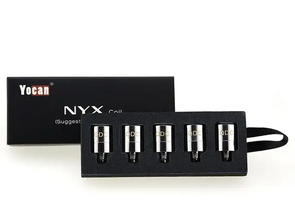 Jual Asli 5 Pcs Yocan NYX Atomizer Tank Penggantian Coil Kepala Keramik Donat Kuarsa Dual Coil Elektronik Cigarrate NYX Penyemprot